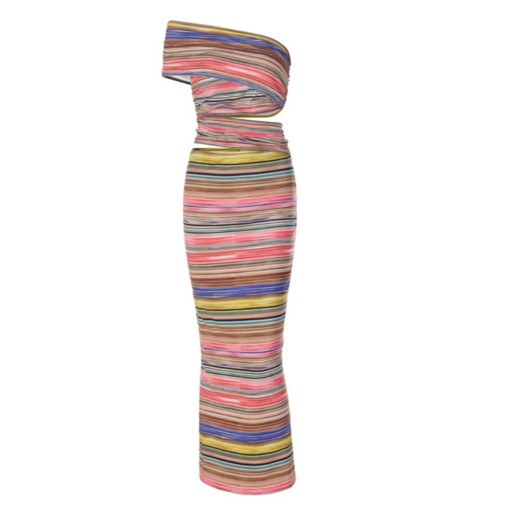 Wrap around multi color dress